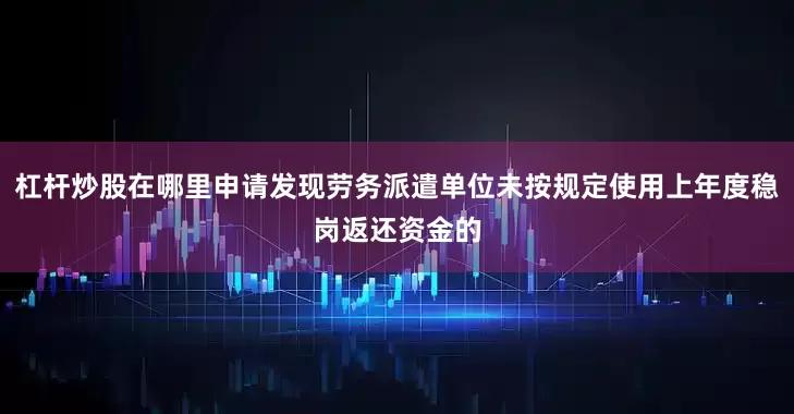 杠杆炒股在哪里申请发现劳务派遣单位未按规定使用上年度稳岗返还资金的