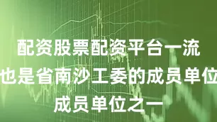 配资股票配资平台一流同时也是省南沙工委的成员单位之一